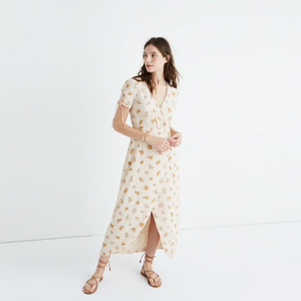 Madewell Silk Wrap Maxi in Field Bouquet Sz 8 EEUC
